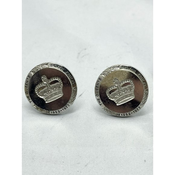 Vintage Queens Silver Jubilee Cufflinks